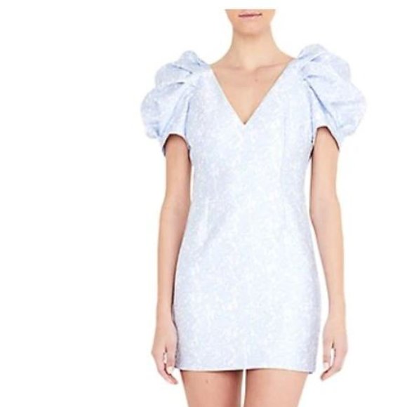 Mini Dress, Prom or Party, Sky Blue, Bardot - Picture 1 of 3